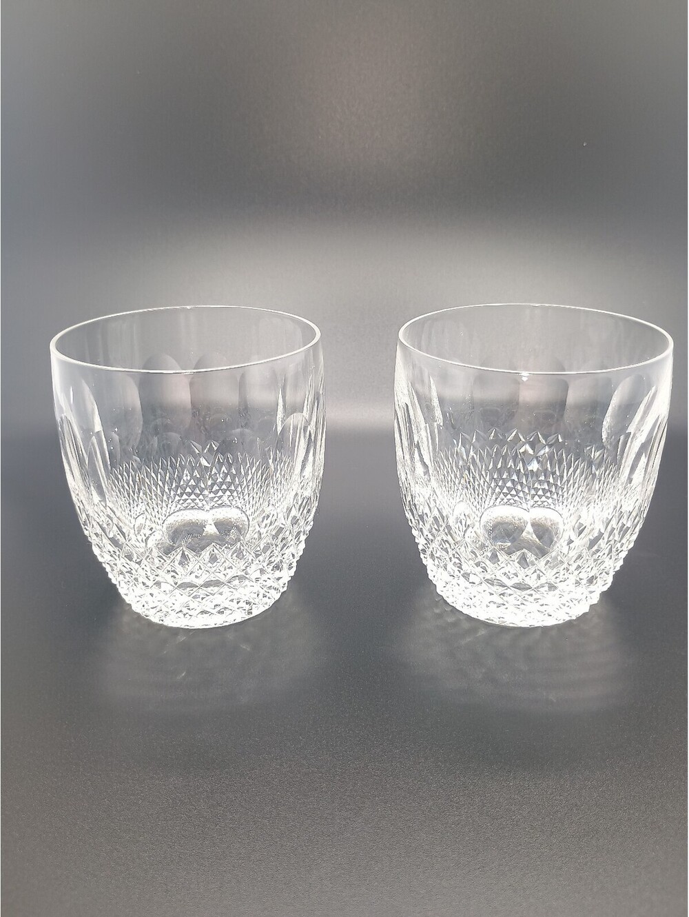 Pair of Vintage Waterford cut crystal "Colleen" Pattern Rocks Glasses